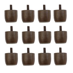 Kit 12 Pés Cama Box Baú Casal Modelo Mini 3 Cm de Altura Madeira Maciça Cor:marrom - 1