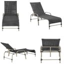 Ver imagem 4 de Kit 2 Espreguiçadeiras Corda Náutica e Mesa Garden em Alumínio para Piscina Edícula Catar Preto