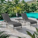 Ver imagem 1 de Kit 2 Espreguiçadeiras Corda Náutica e Mesa Garden em Alumínio para Piscina Edícula Catar Preto