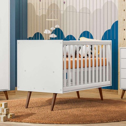 3820 - Berco Mini Cama Q Encanto Retro Branco Acetinado Qmovi