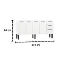 Ver imagem 6 de Gabinete de Cozinha 174cm Armário Aço 4 Portas e 3 Gavetas:Branco