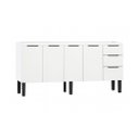 Ver imagem 1 de Gabinete de Cozinha 174cm Armário Aço 4 Portas e 3 Gavetas:Branco