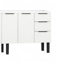 Ver imagem 5 de Gabinete de Cozinha 174cm Armário Aço 4 Portas e 3 Gavetas:Branco