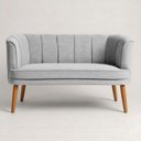 Ver imagem 1 de Sofá Italia 2 Lugares 125cm Cinza Veludo Estrutura Madeira Assento 14cm
