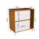 Ver imagem 3 de Balcão 80cm 3 Gavetas com Toalheiro Cozinha Milão Branco/Ártico/Freijó Rocks