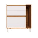 Ver imagem 2 de Balcão 80cm 3 Gavetas com Toalheiro Cozinha Milão Branco/Ártico/Freijó Rocks