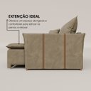 Ver imagem 4 de Sofá Cama Retrátil em Madeira Eucalipto e Veludo 220cm Creta Bege
