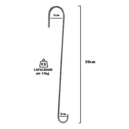 Kit 3 Gancho S de 50cm Grande P/ Pendurar Plantas e Gaiolas - 2