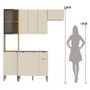 Ver imagem 4 de Armário de Cozinha Completa com Balcão para Pia Mdf 9 Portas Kyoto Plus - Freijó-soft