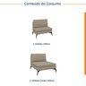 Sofá Modular 2 Lugares com Chaise 200cm Calla CabeCasa MadeiraOriginals - 2