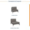 Sofá Modular 2 Lugares com Chaise 200cm Calla CabeCasa MadeiraOriginals - 2