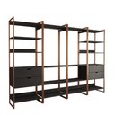 Ver imagem 2 de Guarda Roupa Aberto Industrial Casal Modulado Completo Preto Cabideiro com Gavetas Base Cobre