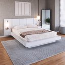 Ver imagem 4 de Cama Suspensa Casal Queen com Cabeceira e 2 Mesas de Cabeceira CJ075 200cm Branco - Art In Móveis