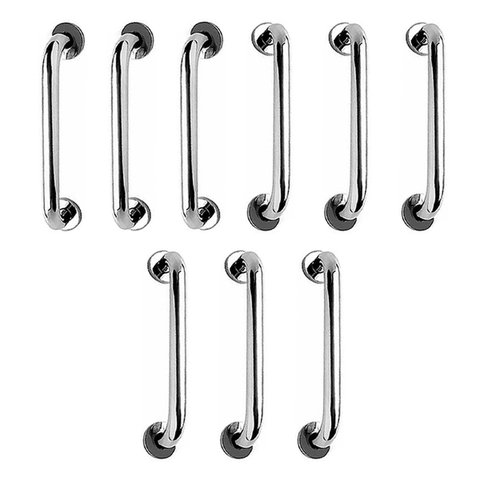 Barra de Apoio Aço Inox 40cm Kit 9 Unidades Deficiente Cadeirante Idoso Banheiro Box Suporte Seguran