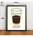 Ver imagem 2 de Quadro Cafezim Estilo Minimalista c/ Moldura e Vidro Preto