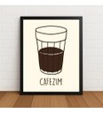 Ver imagem 1 de Quadro Cafezim Estilo Minimalista c/ Moldura e Vidro Preto