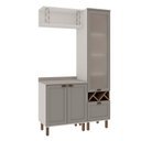 Ver imagem 5 de Conjunto de Banheiro Modulado 100% MDF Americano 3 Peças com Armário de Vidro Iluminata Cinza/Branco