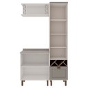 Ver imagem 4 de Conjunto de Banheiro Modulado 100% MDF Americano 3 Peças com Armário de Vidro Iluminata Cinza/Branco