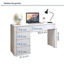 Ver imagem 3 de Conjunto Escritório 2 Peças Escrivaninha Mesa Berlim e Cadeira Eames Base de Madeira Yescasa Branco