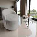 Ver imagem 1 de Poltrona Decorativa Yara Orgânica Bouclé Cinza Claro
