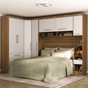 Ver imagem 1 de Quarto Modulado Casal de Canto com Guarda-roupas Maleiro e Cabeceira Paris Master Luciane Móveis