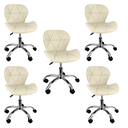 Ver imagem 1 de Kit 5 Cadeiras Slim Office Estofada Base Giratória Cromado