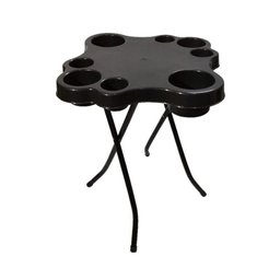 Mesa Petisqueira Dobrável para Copos e Garrafas Pés de Ferro Preto - 2