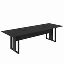 Ver imagem 2 de Mesa de Reunião Retangular 2,70 m X 0,90 m Tampo Bipartido Pés Quadro e 2 Caixas de Tomadas