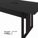 Ver imagem 5 de Mesa de Reunião Retangular 2,70 m X 0,90 m Tampo Bipartido Pés Quadro e 2 Caixas de Tomadas
