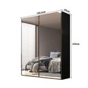 Ver imagem 3 de Guarda Roupa 1,83m 2 Portas de Correr Espelhadas 100% Mdf Cor:preto