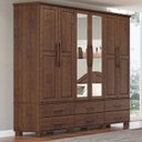 Ver imagem 2 de Guarda Roupa 6p 6g Espelho Madeira Maciça 248 Cm 2254 Cafe Milani Store