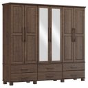 Ver imagem 1 de Guarda Roupa 6p 6g Espelho Madeira Maciça 248 Cm 2254 Cafe Milani Store