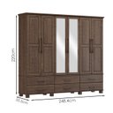 Ver imagem 3 de Guarda Roupa 6p 6g Espelho Madeira Maciça 248 Cm 2254 Cafe Milani Store