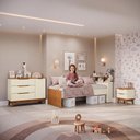 Ver imagem 6 de Quarto Infantil 3 Peças Crescer com Cama Mesa de Cabeceira e Cômoda Argila e Jequetiba Kappesberg