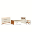 Ver imagem 3 de Quarto Infantil 3 Peças Crescer com Cama Mesa de Cabeceira e Cômoda Argila e Jequetiba Kappesberg
