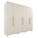Ver imagem 3 de Guarda-Roupa Casal 6 Portas 3 Gavetas Roma Espresso Móveis Branco/Off Arenas