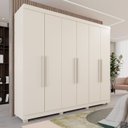 Ver imagem 1 de Guarda-Roupa Casal 6 Portas 3 Gavetas Roma Espresso Móveis Branco/Off Arenas