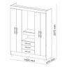 Guarda Roupa Casal 4 Portas Capelinha Imbuia Rustico - 2