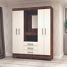 Guarda Roupa Casal 4 Portas Capelinha Imbuia Rustico - 4