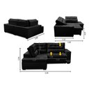 Ver imagem 2 de Sofá de Canto Retrátil e Reclinável com Molas Le 2,50x2,00m Viviane Suede Preto Preto