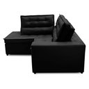 Ver imagem 5 de Sofá de Canto Retrátil e Reclinável com Molas Le 2,50x2,00m Viviane Suede Preto Preto
