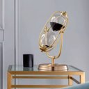 Ver imagem 4 de Ampulheta Decorativa Cor Dourada Areia Preta Luxo Decoração 31 cm