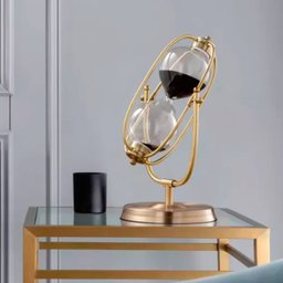 Ampulheta Decorativa Cor Dourada Areia Preta Luxo Decoração 31 cm - 4