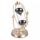 Ver imagem 1 de Ampulheta Decorativa Cor Dourada Areia Preta Luxo Decoração 31 cm