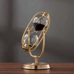 Ampulheta Decorativa Cor Dourada Areia Preta Luxo Decoração 31 cm - 2