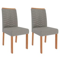 Conjunto de Mesa de Jantar Tampo de Vidro Off White Ester 2,10 com e 8 Cadeiras Clarice Cinamomo/ - 4
