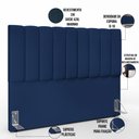 Ver imagem 3 de Cabeceira Cama Box Casal King 195 cm Dália W01 Suede Azul Marinho - Lyam Decor
