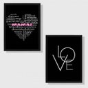 Ver imagem 1 de Kit 2 Quadros Mamãe Qualidades - Love 45x34cm - com vidro:Madeira preta