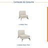 Sofá Modular 2 Lugares com Chaise 150cm Calla CabeCasa MadeiraOriginals - 2
