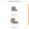 Sofá Modular 2 Lugares com Chaise 150cm Calla CabeCasa MadeiraOriginals - 2